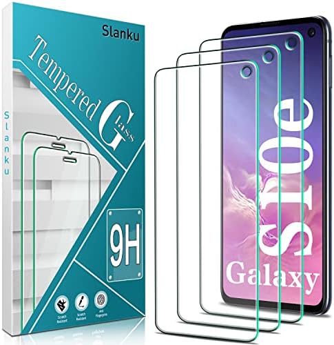 Slanku [3 Pack] Screen Protector For Samsung Galaxy S10e Tempered Glass, 9H Hardness, Case Friendly, Bubble Free, Anti Scratch, Easy to Install