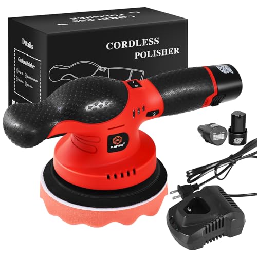 PLATYPUS Cordless Buffer Polisher with 2PCS 2300mAh Battery,6 Inchs Polisher for Car Detailing,Cordless Polisher with 6 Variable Speed,Car Buffer Waxer Kit for Car Detailing/Polishing/Waxing