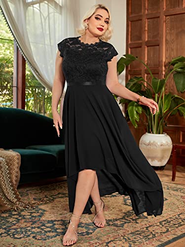 Miusol Women's Plus Size Formal Floral Retro Lace Elegant Bridesmaid Party Maxi Dress4