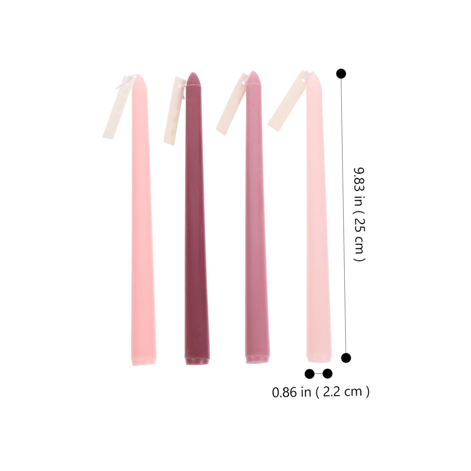 Housoutil Set 4 Candele Profumate Romantiche a lungo Palo Gradiente Rosa Fragranza Rosa Delicata Decorazione Atmosferica per Matrimoni e Feste
