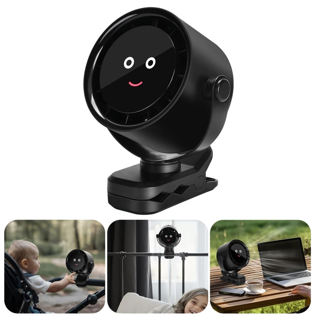 Clip portatile sul fan 4000mah ricaricabile 5 velocità passeggini Fan 360 gradi Rotati
