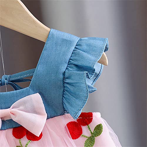 Summer Dress Toddler Baby Girl Strap Floral A Line Dress Sleeveless Beach Butterfly Sundress for Toddler Girl Birthday4