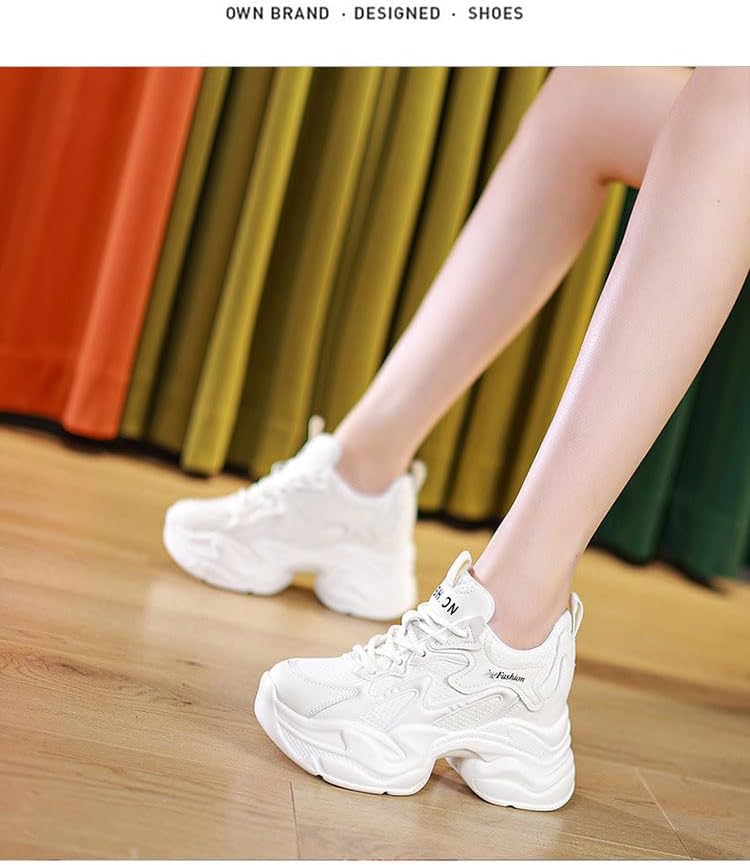Women's Orthopedic Sneakers Comfortable Breathable Mesh Walking Shoes with Arch Support,Fashion Non-Slip Lace-Up Platform Chunky Height Increasing Dad Shoes - Image 7