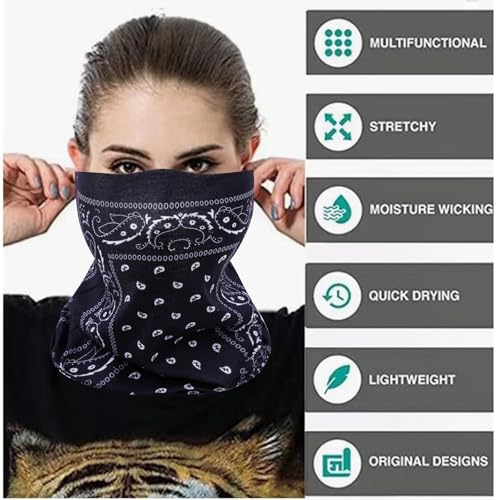 Image of Face Mask Multi Bandana Neck Gaiter Seamless Magic Headband Outdoor Face Scarf for Dust Wind and UV Resistance