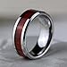 Couple Ring Bridal Set His and Hers Women 10k White Gold Filled Heart Garnet CZ Men Titanium Band 10k Wedding Ring Band Set