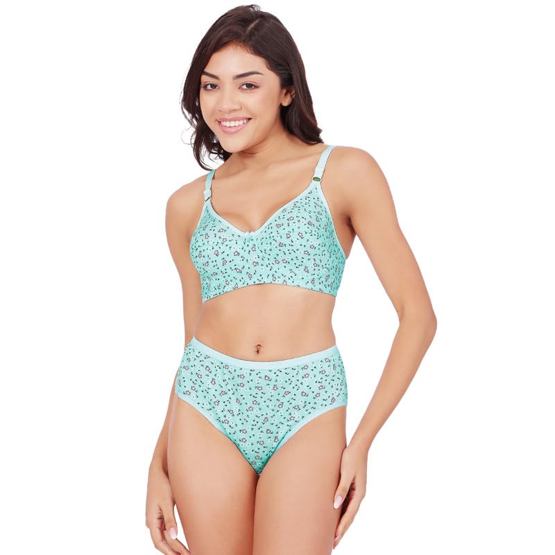 bodycare Women's Assorted Prints Combed Cotton Bra & Panty Set 6450E-picture-18