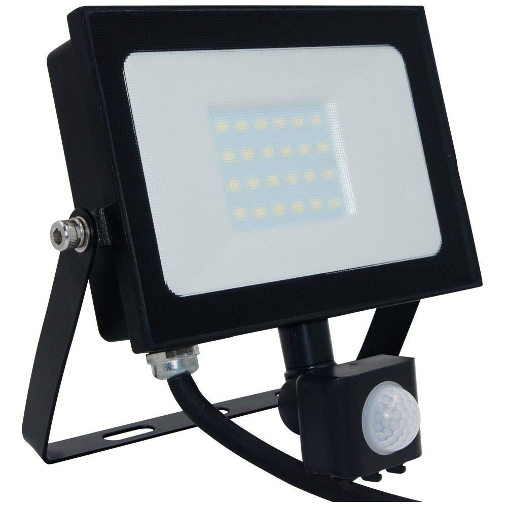 Phoebe LED Floodlight 20W Atlas-Mini PIR Sensor IP65 (100W Equivalent) 4000K Cool White Black 1500lm Floodlights Security Motion External Outdoor Auto Weatherproof Light