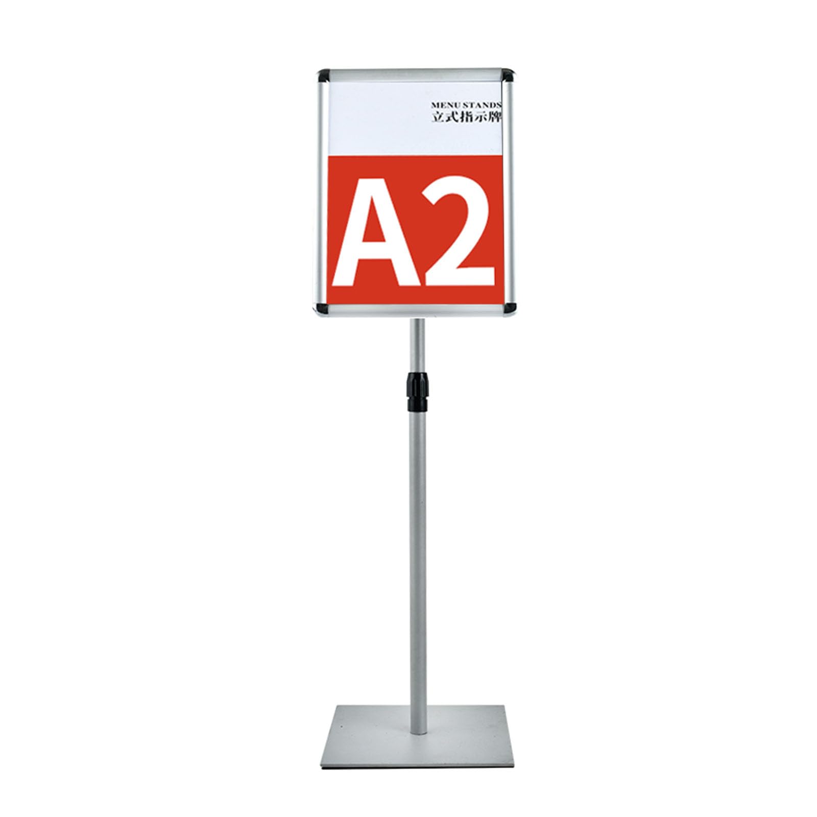 Support d'affiche sur pied réglable en hauteur et cadre de sécurité A2