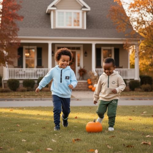 Image of YOUNGER STAR Toddler Baby Boy Girl Clothes Fall Winter Outfits Long Sleeve Hoodie Sweatshirt Sweat Pants Cotton Sweatsuits