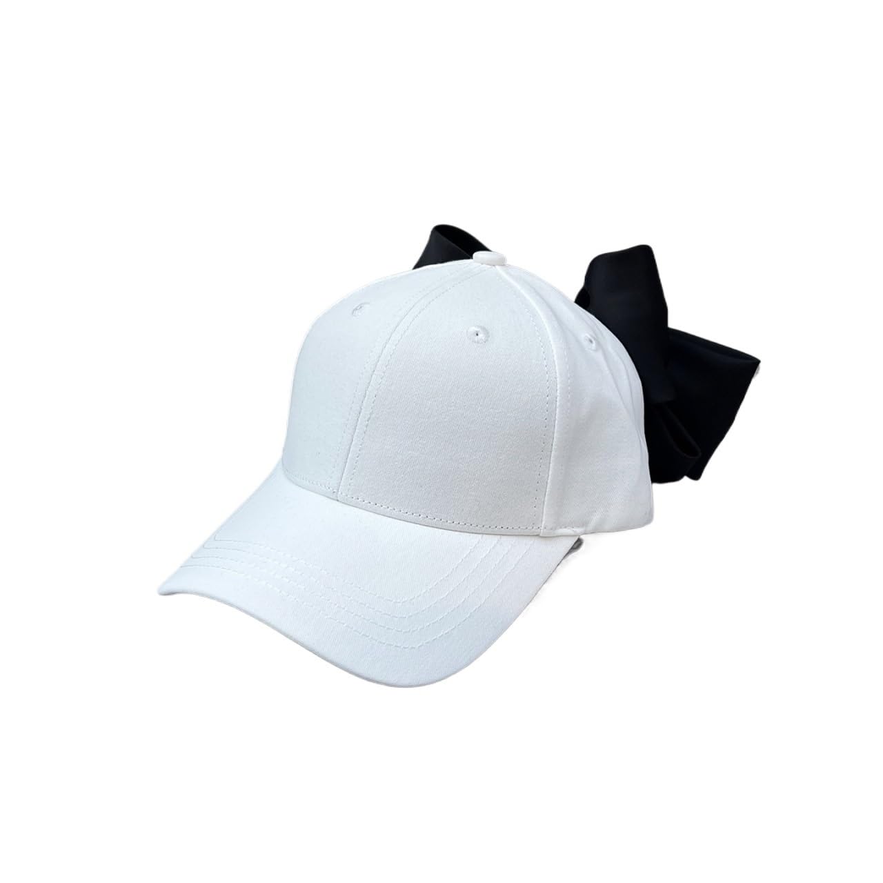 Bonita gorra de béisbol con lazo grande versátil para niña, sombrero de moño, ajustable, de algodón, viseras casuales