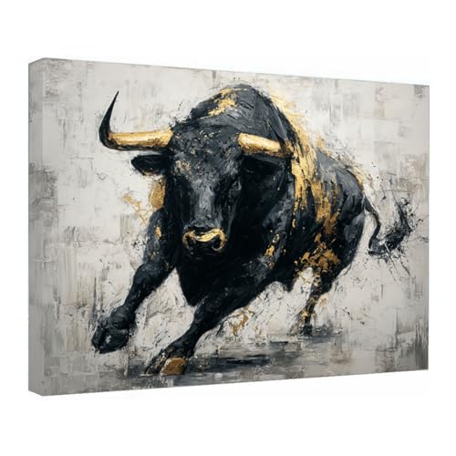 Impression sur toile moderne vache courante tableau décoration salon et maison encadré