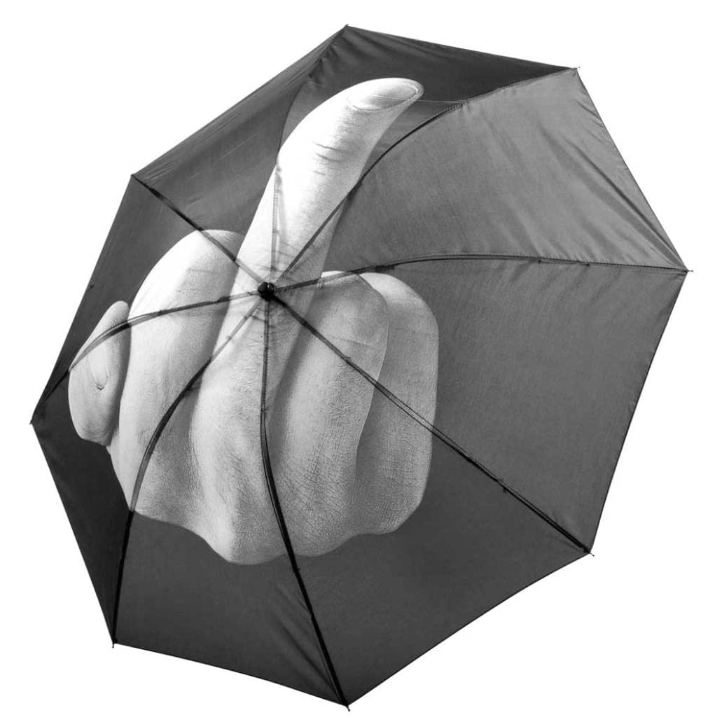 Newin StarCreative Folding Umbrella Middle Finger Printed Umbrella Lightweight Travel Rain Umbrella for Men Women Funny Gift