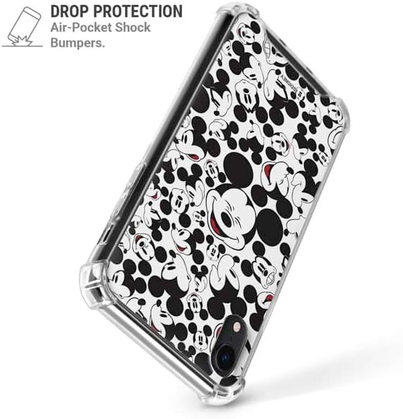 Skinit Clear Phone Case Compatible with iPhone XR - Officially Licensed Disney Mickey Mouse Face Pattern Design