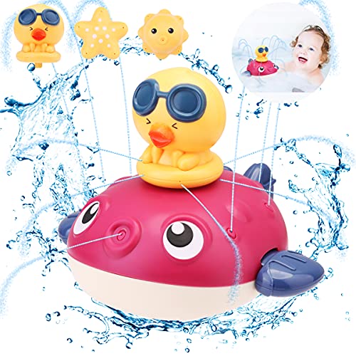 DIAMOOKY Juguetes Bebe para Bañera,Juguetes Baño Bebe,Juguete de Agua Rociador,Bañera Bebe Juguete Muñecas,Artículos de Baño para Niños Pequeños,3 Formas,Inducción Automática… Cover