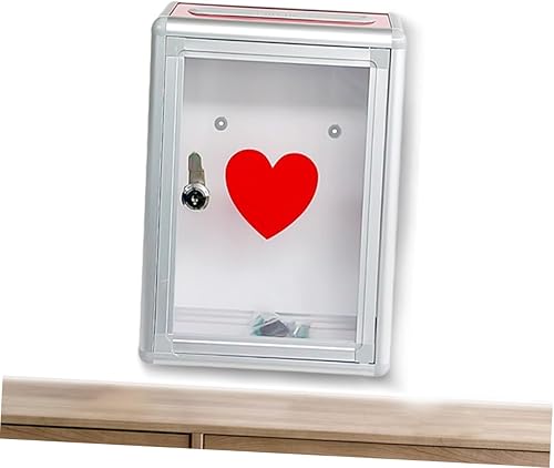 Miniatura 4 de MAGICLULU Caja de sugerencias de montaje en pared, caja de donación con candado, buzón de metal para montaje en pared, caja de colección resistente,