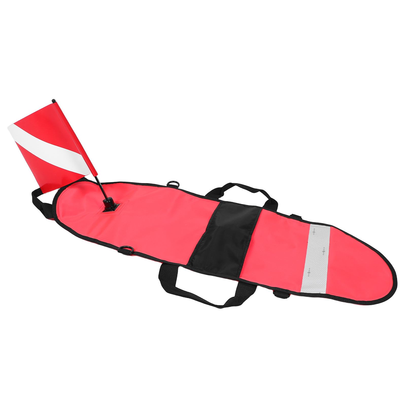 Sicherheitstauchboje Schleppboje Aufblasbar aus Nylon Rot mit Tauchflagge Leicht Sichtbar für Freiwasser Abenteuer und Kaltwasserschwimmen für Profitaucher und Schwimmanfänger