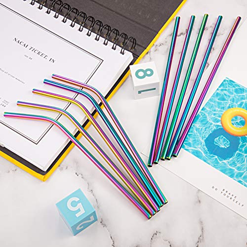 Hestya 10 Pezzi Riutilizzabili Cannucce in Metallo...