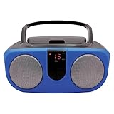 Proscan PRCD243M-BLUE 2.4-Watt-RMS Portable CD Boom Box with AM/FM Radio (Blue)