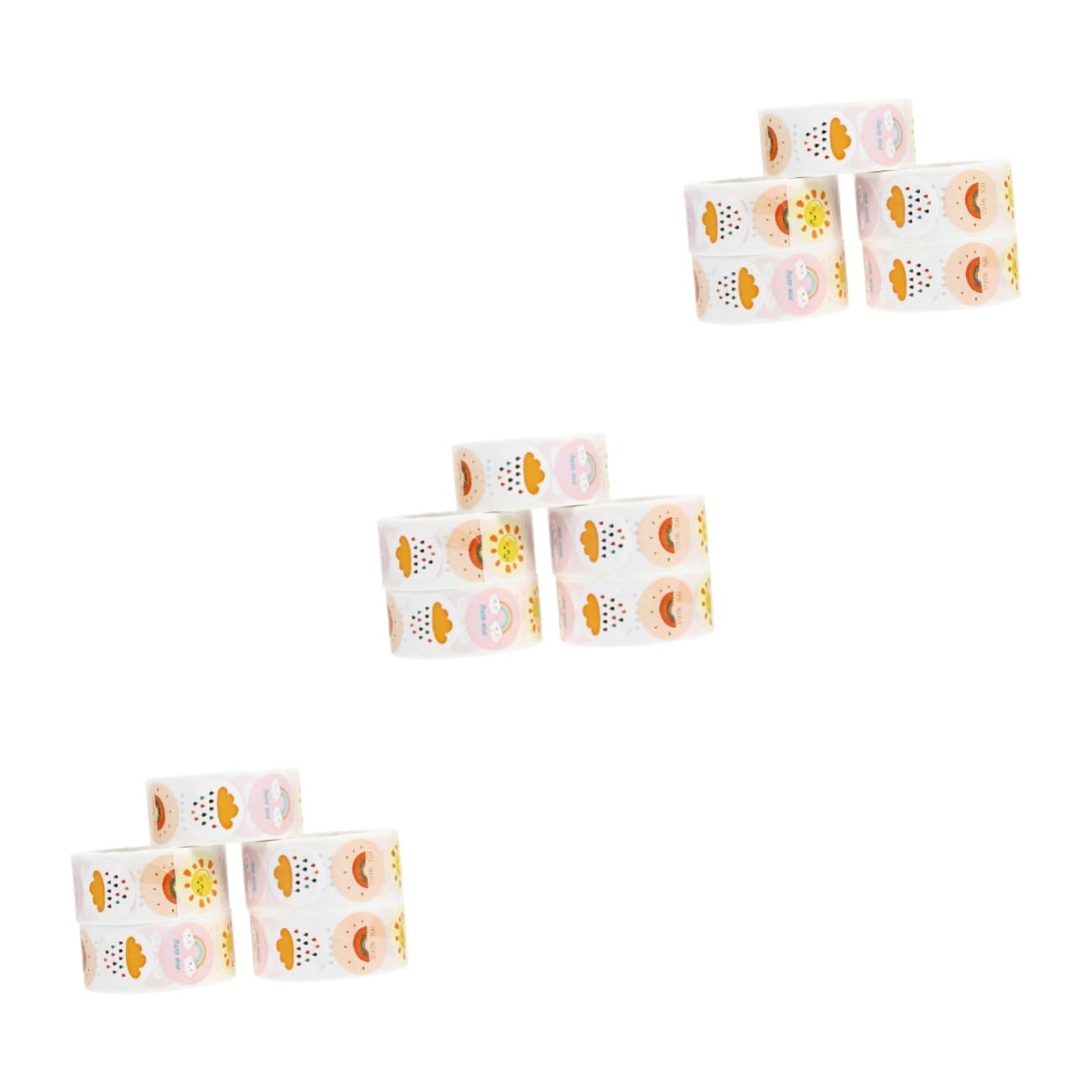 3 Sätze Aufkleber Danke Taschen Wachssiegel-stempelset Etiketten Verpackung Danke Karten Danke Grußkarten Umschlagschließer Partyzubehör Danke Abziehbilder 5 Rollen * 3