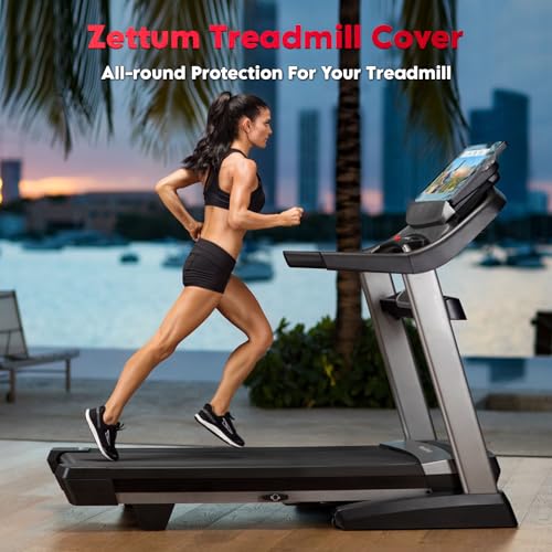 Image of Zettum Treadmill Cover - 600D Treadmill Dust Cover Waterproof, Gym Equipment Running Machine Covers with Windproof Drawstring, Exercise Workout Equipment Protective for Home Indoor Outdoor