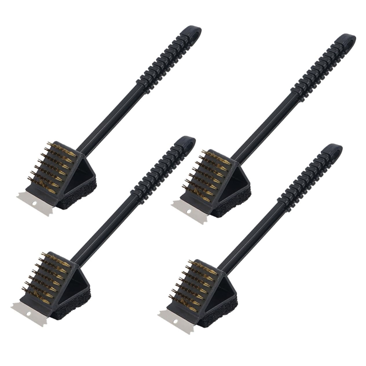 OFFSCH 4pcs Cleaning Brush Barbecue Cleaning Grill Net Cleaner Grilling Brush Scubber Grill Cleaning Scrubber Cleaning Tool Metal Brush Grill Cleaner Stainless Steel Outdoor Accessories