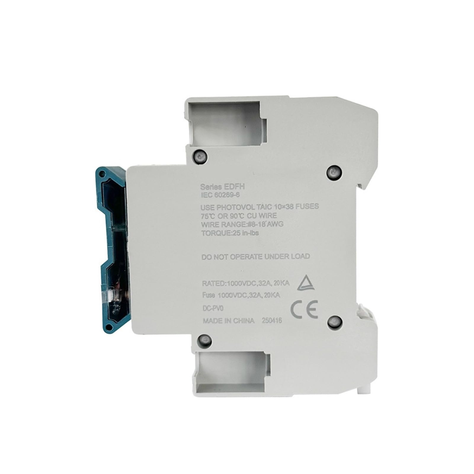 Portafusibile DC con indicatore luminoso Solar PV 1000V 6A-32A Base 1 pezzo