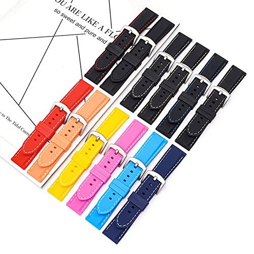 ZXF Horlogebanden, 16mm 18mm 20mm 22mm 24mm Sport Siliconen Watch Band Universele Quick Release Polsband Band Bracelet (Band Color : Red B, Band Width : 18mm) - Afbeelding 4