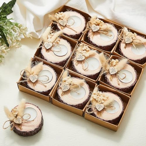 Rustikale Hochzeitskerzenhalter – Gastgeschenke und Dekorationen für Brautpartys, 24 Stück