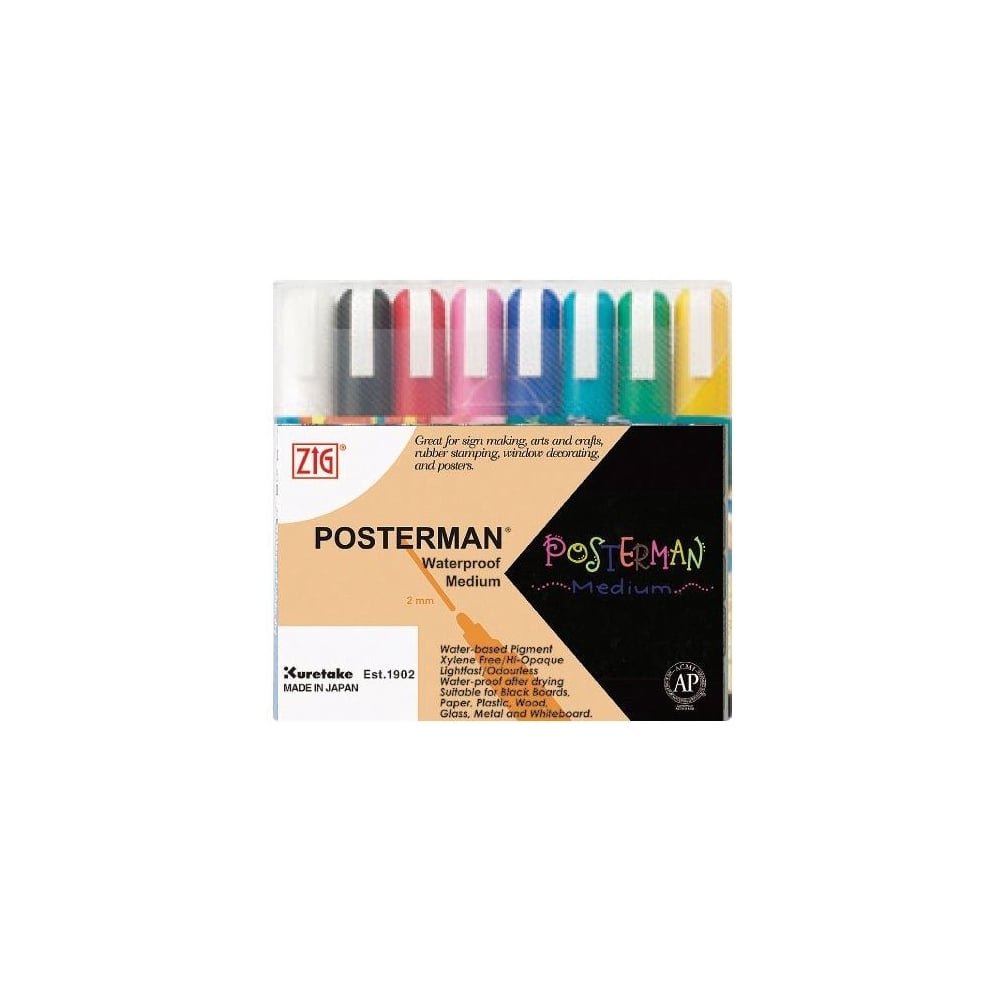 Zig POSTERMAN Medium Marker Set C/8 PMA-30/8V