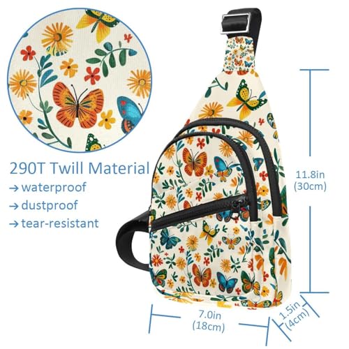 Riñonera de flores en acuarela con correa regulable bolso cruzado multicolor para senderismo 4