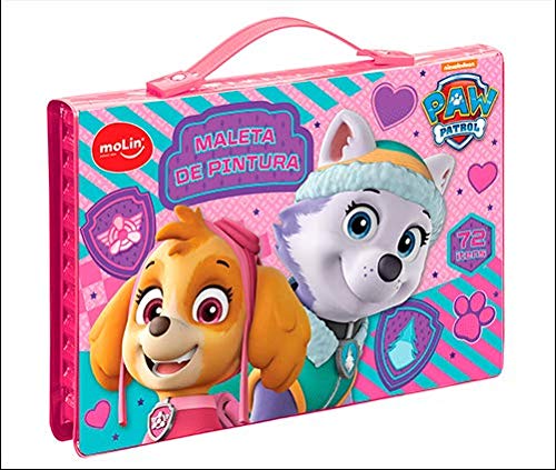Maleta para Pintura Licenciada Patrulha Canina Completo 72 Itens, Molin, Modelos variados, 1 unidade