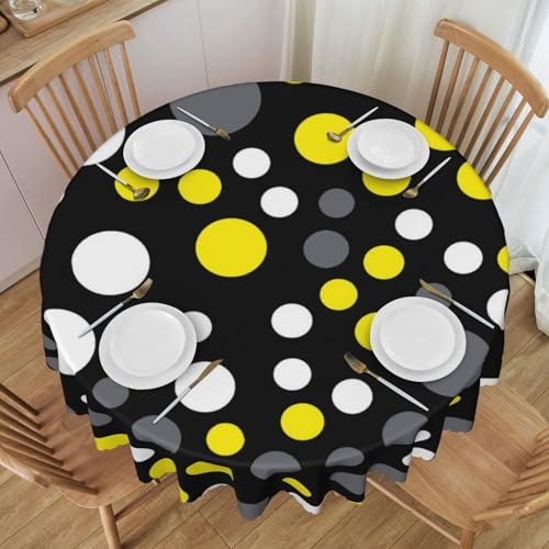 Nappe ronde à pois lavable et infroissable contre taches de repas - 2