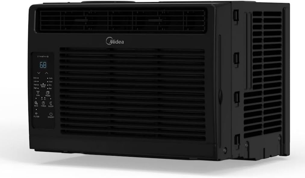 Midea 5,000 BTU Window Air Conditioner with Remote, 150 Sq ft, Black, 3 cooling modes and 3 fan speeds - MAW05R1WBL-T