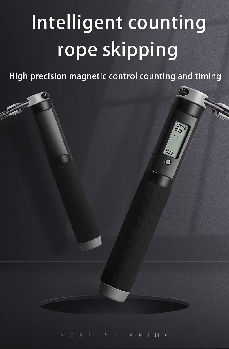 laika sports electronic counting fitness jump rope, silicone anti-slip handle competition jump rope, length adjustable men's and women's fitness weight loss training jump rope