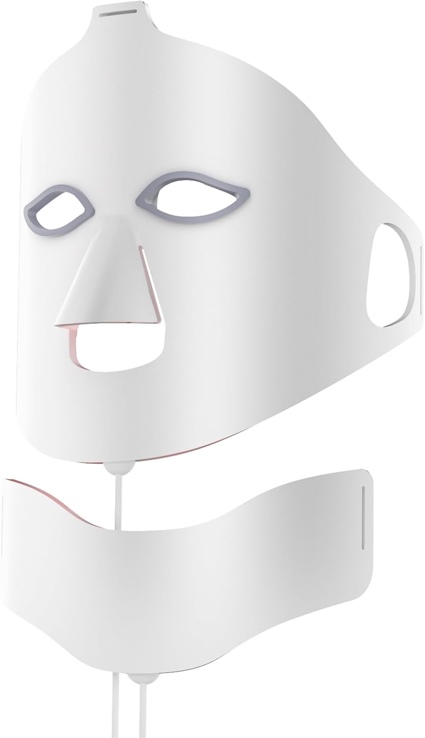Red Light Therapy for Face and Neck – 7 Colors Red Light Mask, Facial Skin Care Device, Portable, Rechargeable and Ergonomic Design for Home