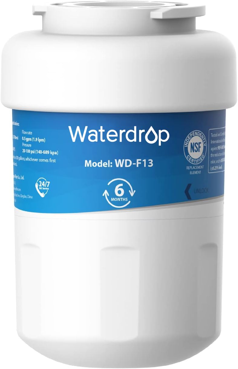 Waterdrop WD-F13 Water Filter, Replacement for GE® SmartWater® MWF®, MWFINT, MWFP, MWFA, GWF, HDX FMG-1, Kenmore® 9991, GSE25GSHECSS, WFC1201