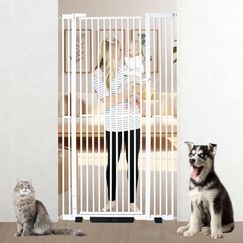 YZHDUXIU Extra Tall Cat Gate,Extra Wide Adjustable Gate,Pressure Mounted Walk Through Swing Safety...