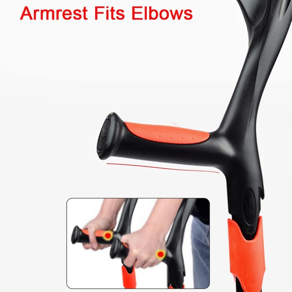 Muleta Ajustable del Antebrazo, Muleta Ergonómica de Aluminio del Adulto, Puño Abierto, Muleta Canadiense del Codo, Altura Aplicable 140~180cm Mujeres y Hombres, 1 Par (Color : Green)