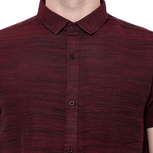 Image of LATEST CHIKAN Men's Cotton Blend Textured Half Sleeves Shirt
