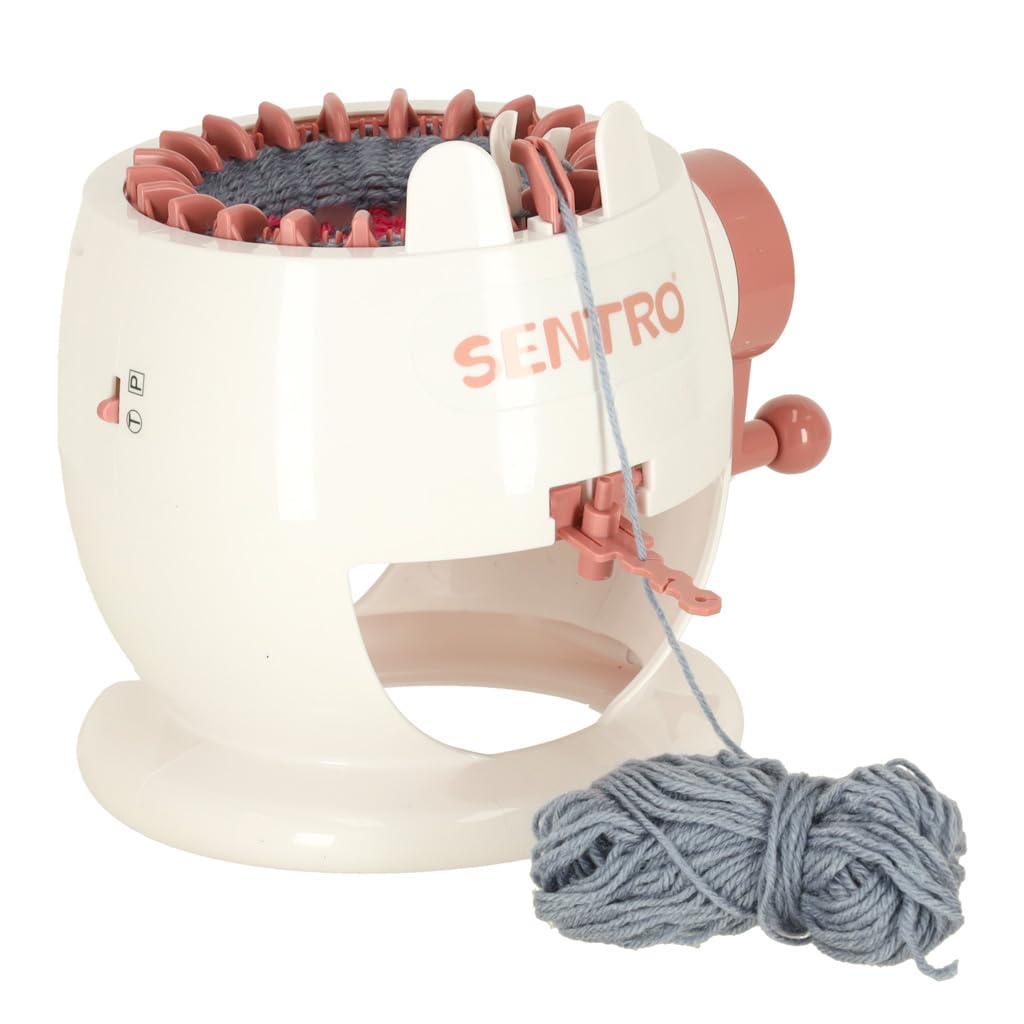 Sherwood Store Macchina per Maglieria 22 Aghi, Macchina a Maglia a manovella, Telaio per Maglieria, Macchina per Maglieria Circolare fai-da-Te per adulti e bambini da 8 anni - 2 gomitoli inclusi