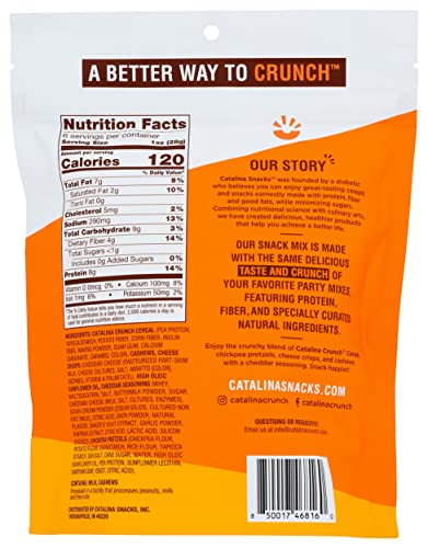 Image of Catalina Snacks Crunch Cheddar Snack Mix, Keto Friendly, Gluten Free, 6 Ounce (Pack of 6)