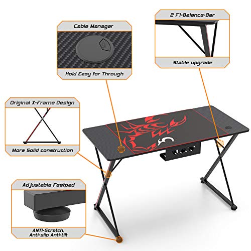 DESIGNA 47'' Gaming Desk for Home Office - Image 6