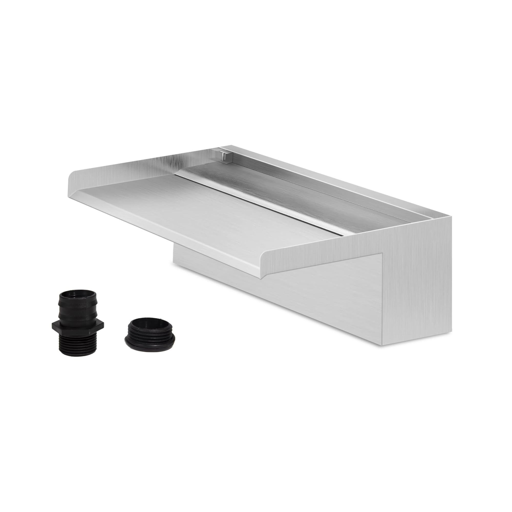 E-ANG.W Pool Fountain Waterfall 304 Stainless Steel Pool Waterfall with Smooth Water Flow Platform,Waterfall Spillway for Outdoor Patio Decor Swimming Pool Pond(7.9Inch)