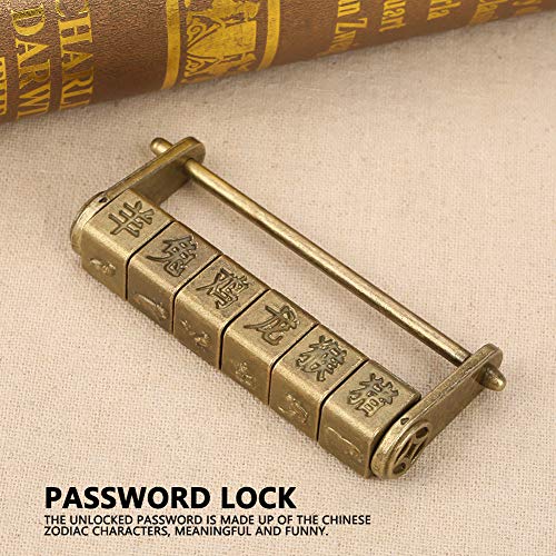 Image of Pad Locks With Code, Classical Chinese Bronze Escape Room Props Locker Combination Lock Padlock Combination Zinc for Decoration