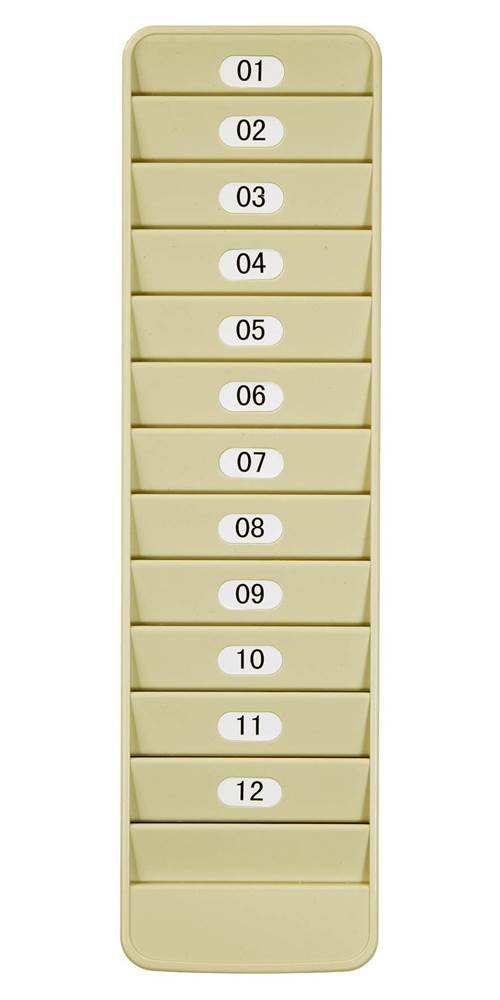 Pyramid Time Systems 500-12 Badge Rack, 12 Pockets, Lightweight Durable Plastic, Keeps Swipe Cards, Proximity Badges & Other Identification Cards Organized, Includes self-Adhesive Number Labels