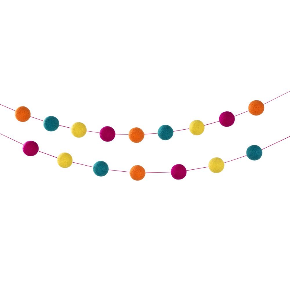 Talking Tables Decadent Decs Pom Pom Garland (2.5m) for a Tea Party, Birthday or Luau Party, Multicolor