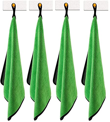 Image of Auto Hub Microfiber Cloth for Car - 600 GSM (40x40 CM) Car Cleaning Cloth, Thick Plush, Lint Free, Streak Free Microfiber Cloth for Bike & Car Washing & Drying Pack of 4-Green
