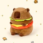 Hamburger Capybara Plush, Kawaii Hamburger Capybara Stuffed Aniamls Toys Soft Plushie Dolls Capybara Plush Pillow Birthday for Kids Boys Girls (Hamburger Capybara,12in)