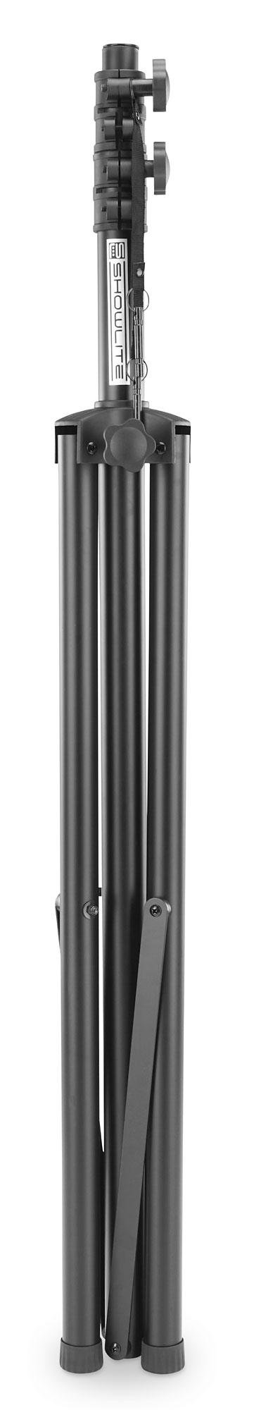 Showlite LS325 Statore Luci (Statore stabile per luci e casse per uso mobile, portata max: 50 kg, estensibile fino a 325 cm, estremità tubo 35 mm Ø, alluminio) Nero
