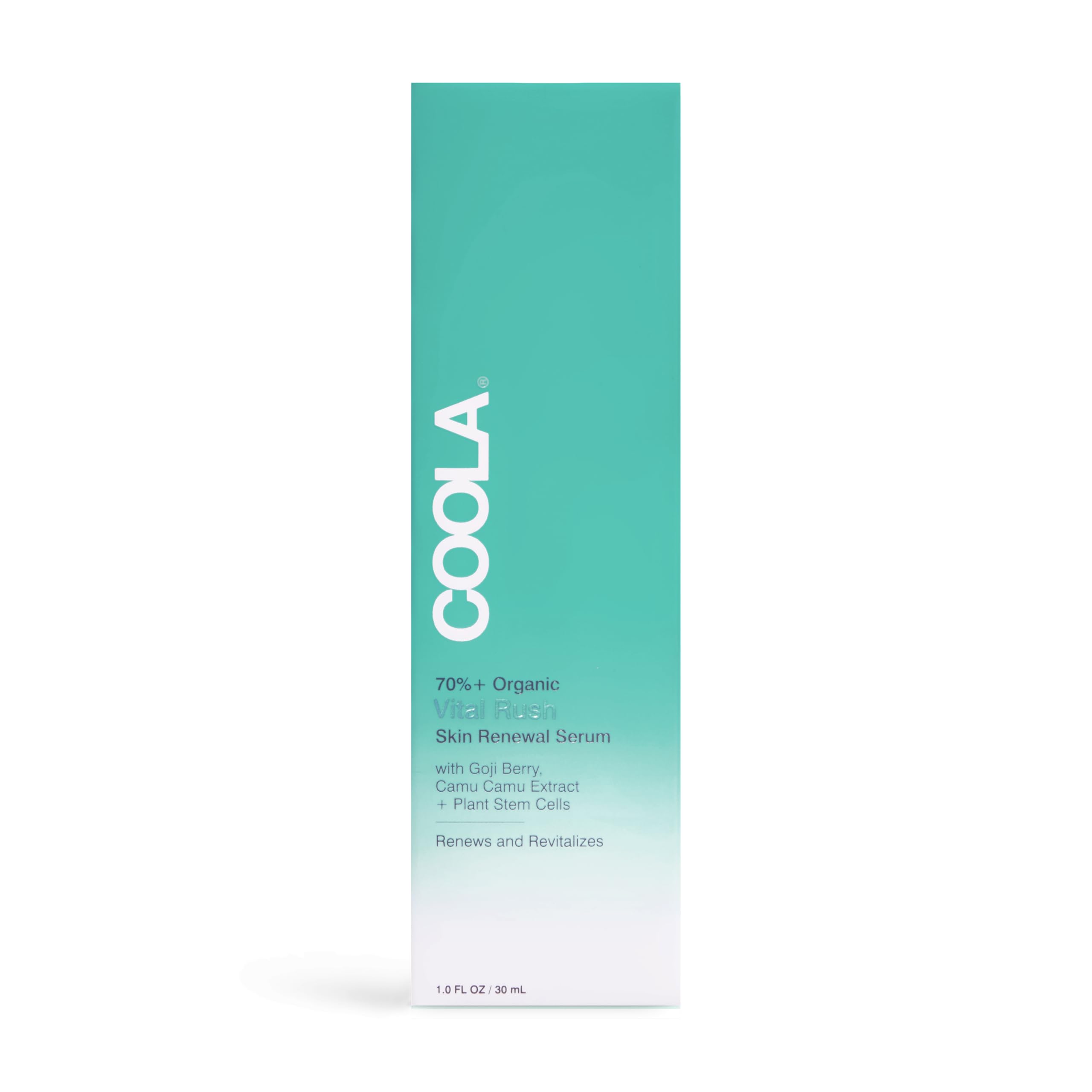 COOLA Organic Vital Rush Skin Renewal Serum, Dermatologist Tested Skin Barrier Protection with Vitamin C and Hyaluronic Acid, Vegan and Gluten Free, 1 Fl Oz